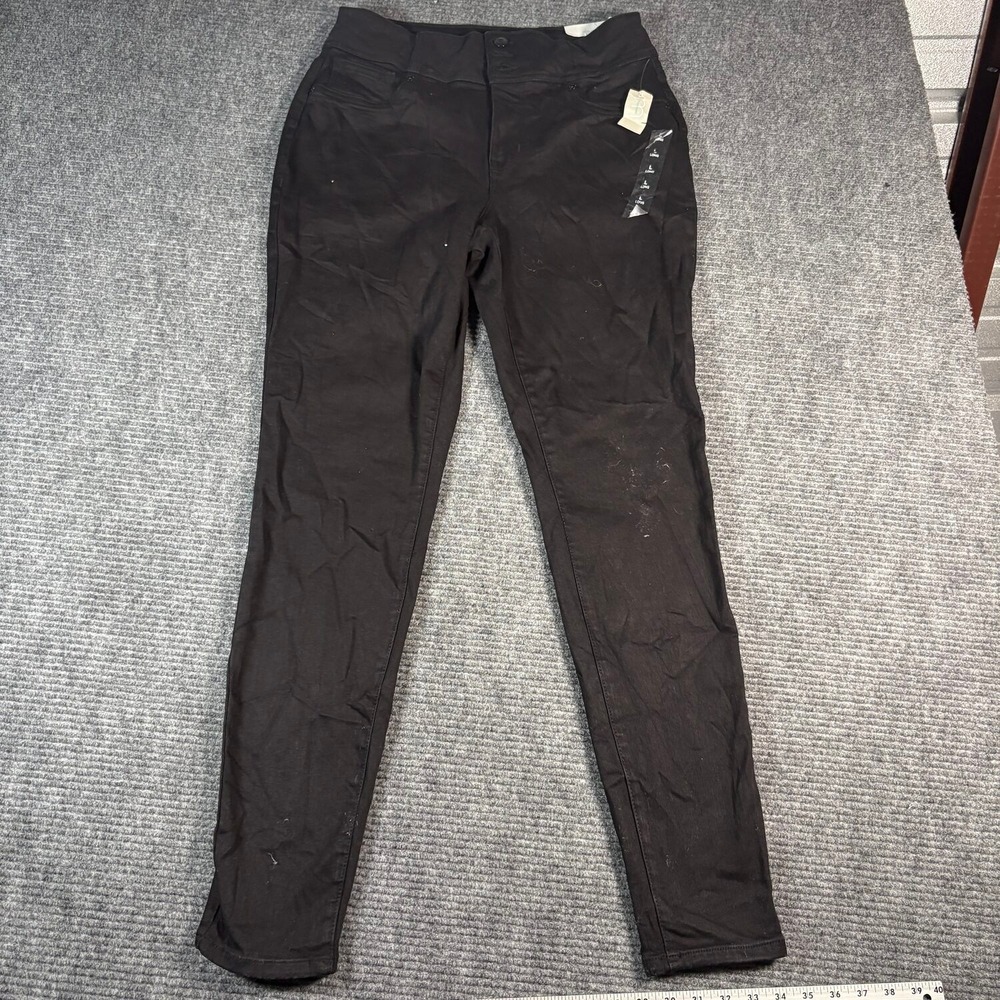 Maurices Jegging Women Large Long Black New High Rise Denim Flex Triple Button